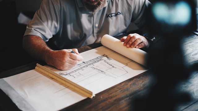 architekt skizze technische zeichnung Nachbarschaftsrecht Gartenzaun Begrenzung