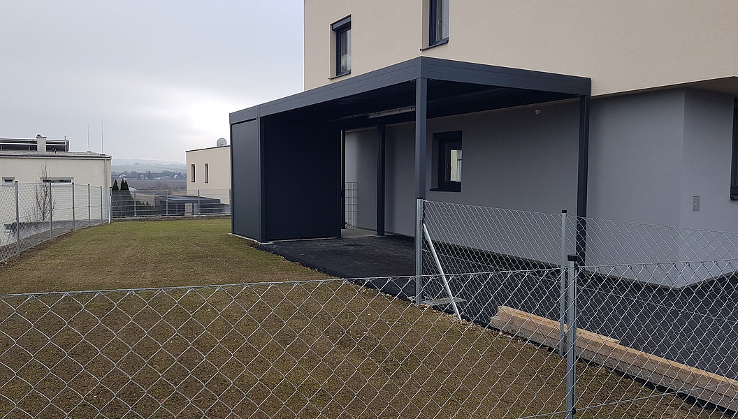 carport inkl. geraeteraum von guardi in anthrazit