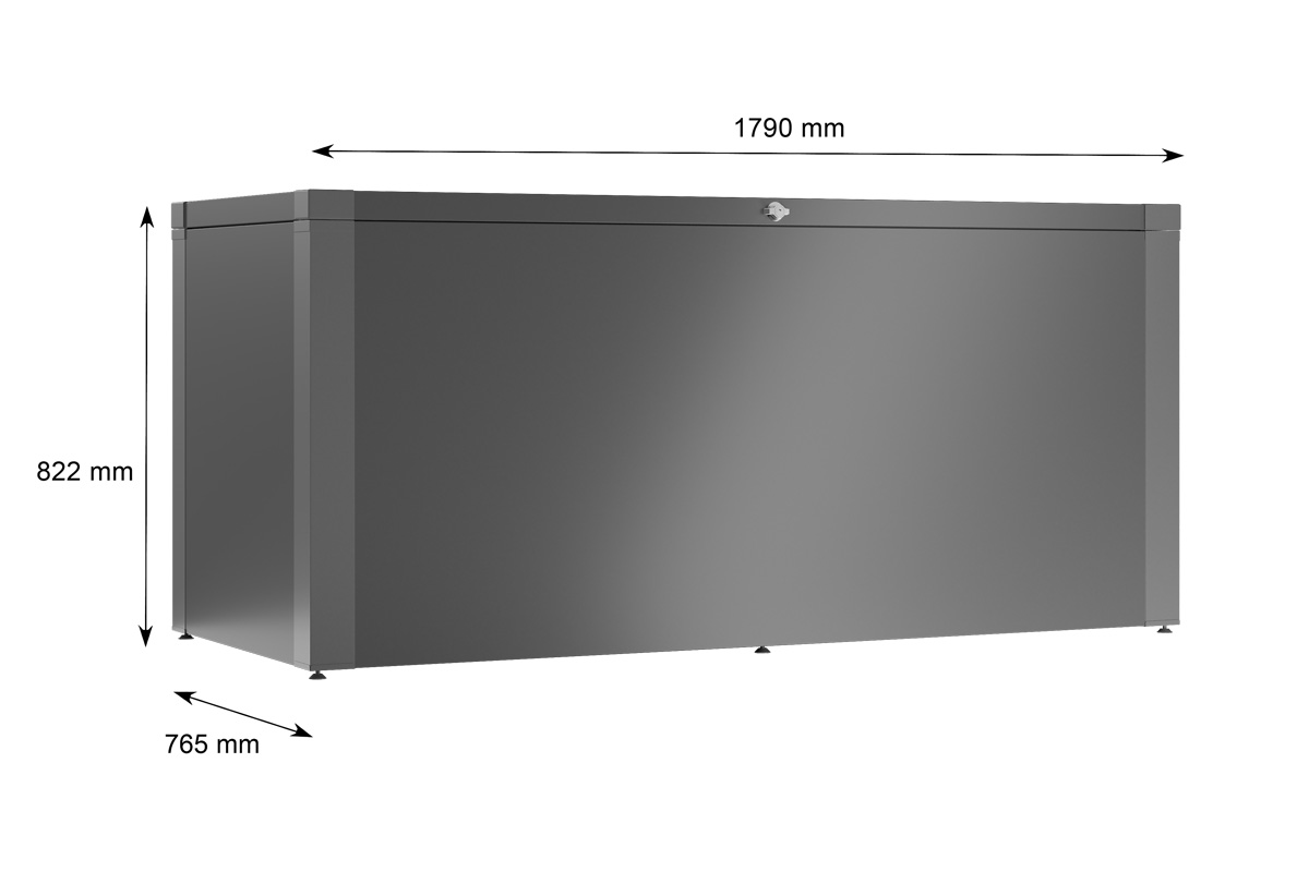 Stauraumloesung in anthrazit - Allroundbox Anthrazit Large HIgh mit geschlossem deckel
